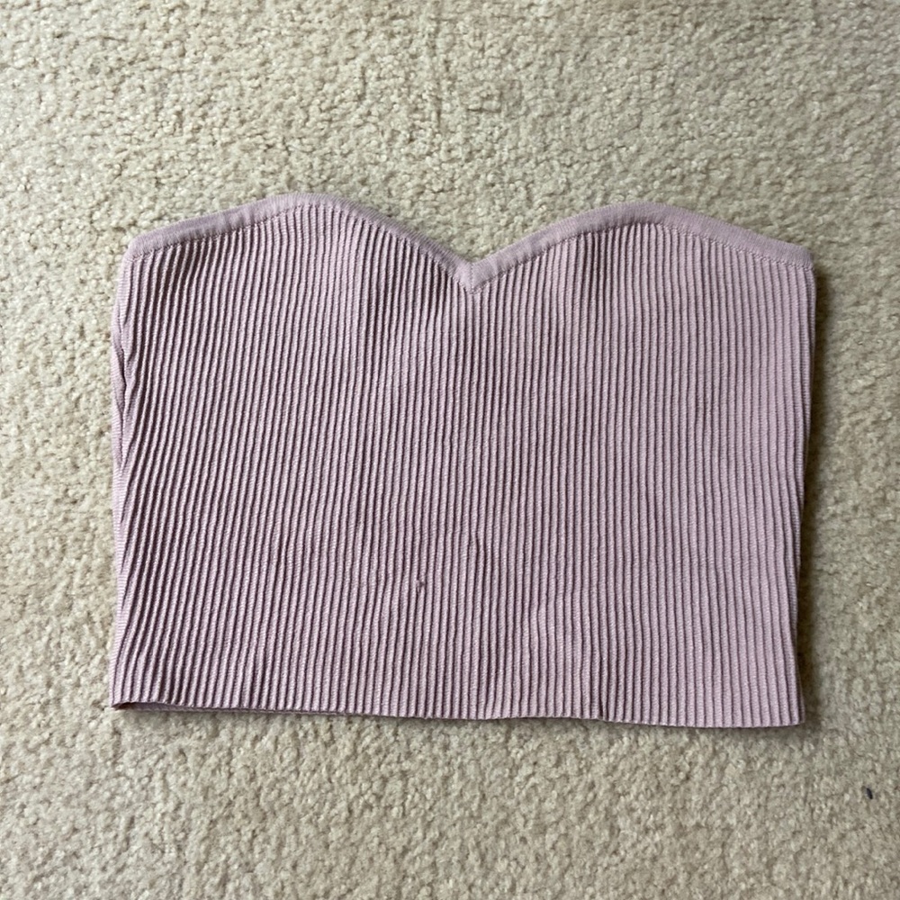 La hearts taupe ribbed crop top sweetheart neckline